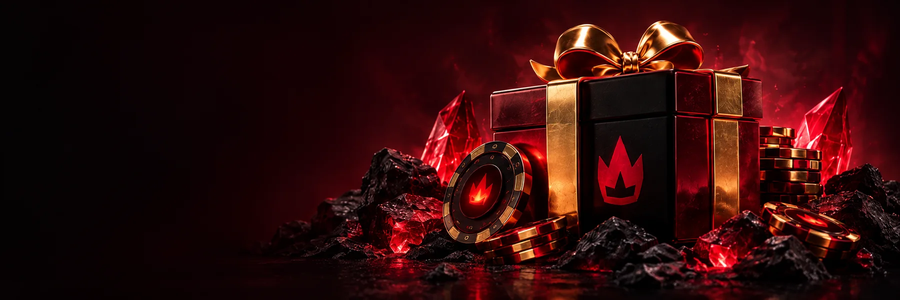 FieryPlay välkomstpresent i svart, rött och guld